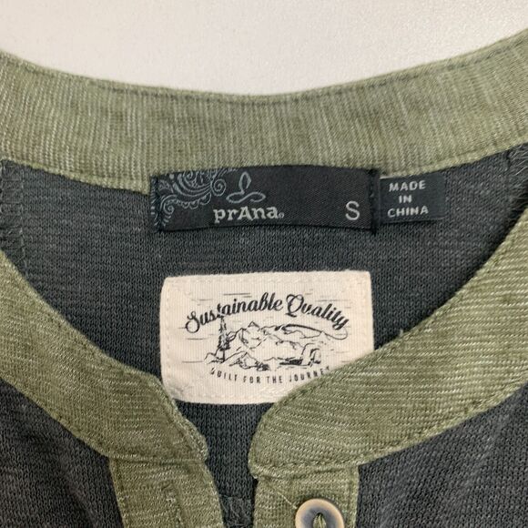 Prana Henley Raglan Dress Womens S Small Grey Cozy Up Jersey Knit Mid Sleeve - Picture 12 of 16